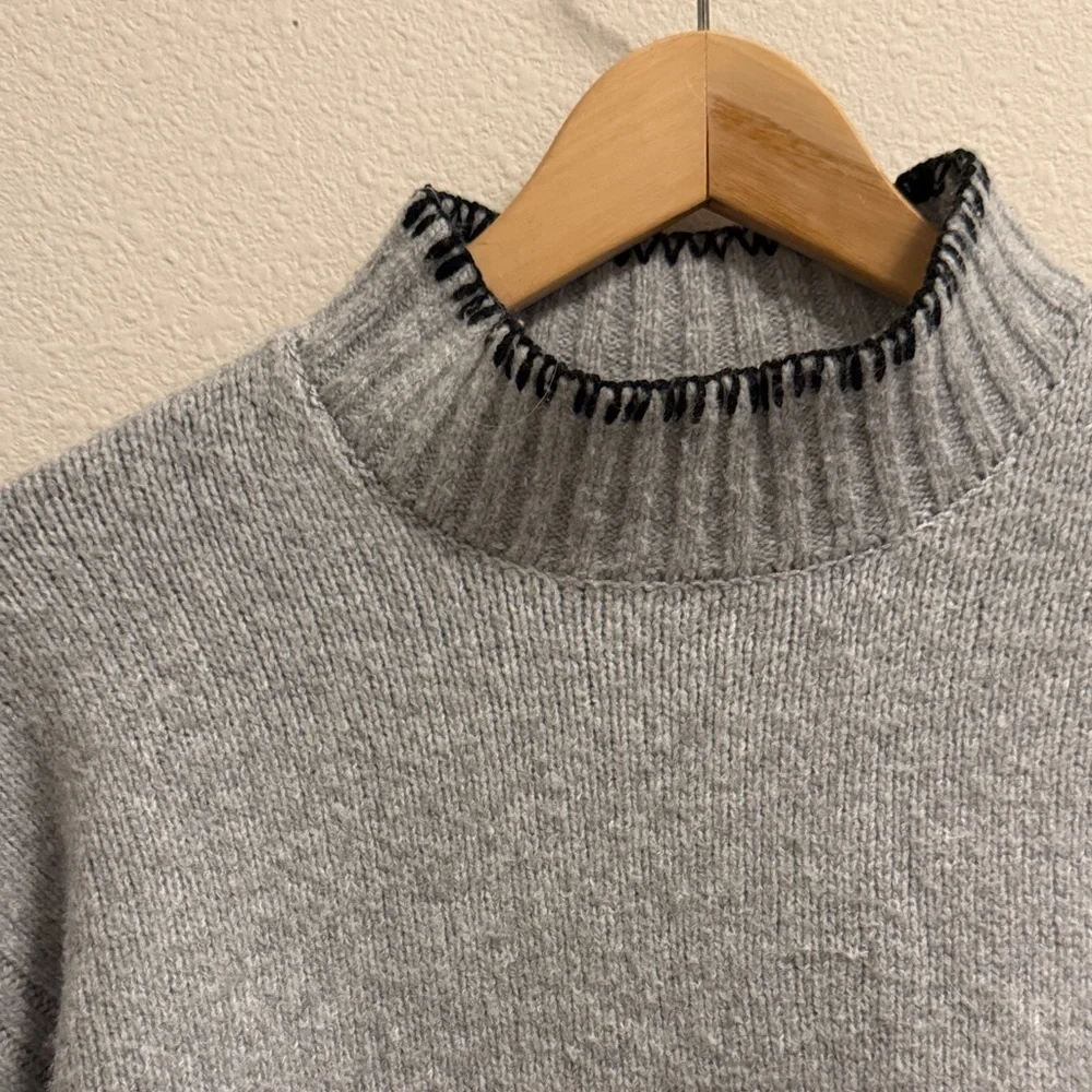 Joie Mockneck Sweater with Black Trim